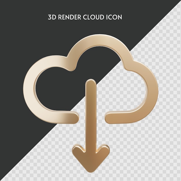 PSD 黄金の雲のアイコン