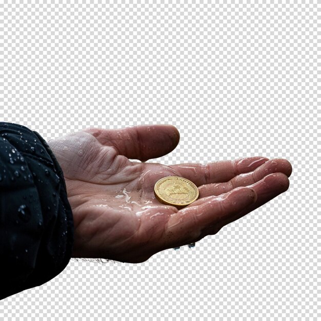 PSD una moneta d'oro isolata su uno sfondo trasparente one cent day