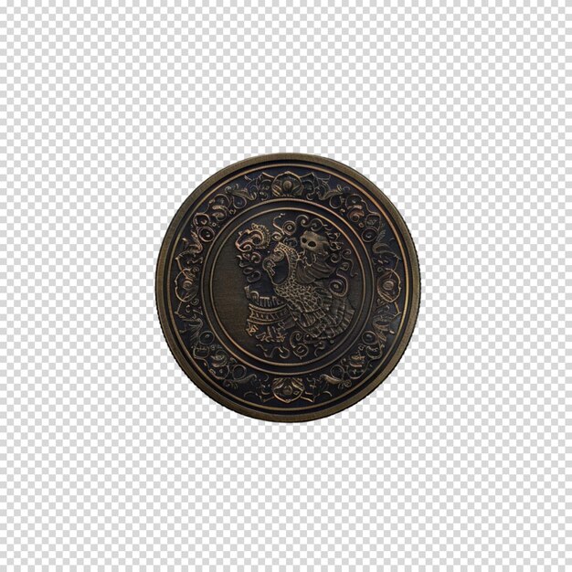 PSD a golden coin isolated on transparent background one cent day