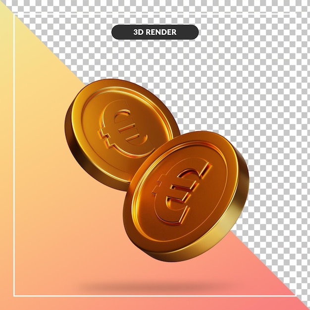 Golden coin visual in 3d rendering