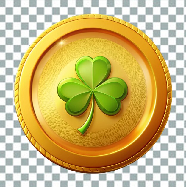 Golden coin with clover icon