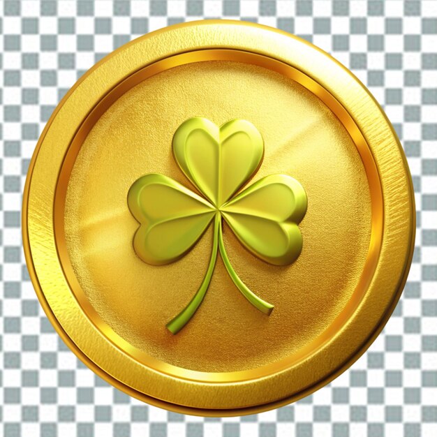 Golden coin with clover icon