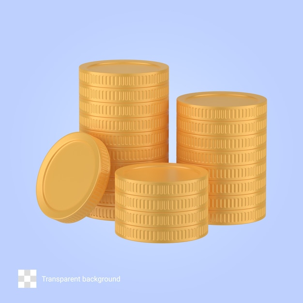 Golden coins 3d icon