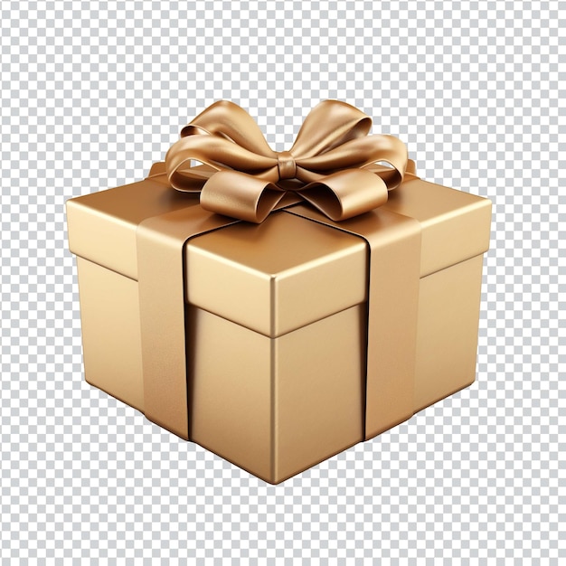 PSD golden color gift box isolated