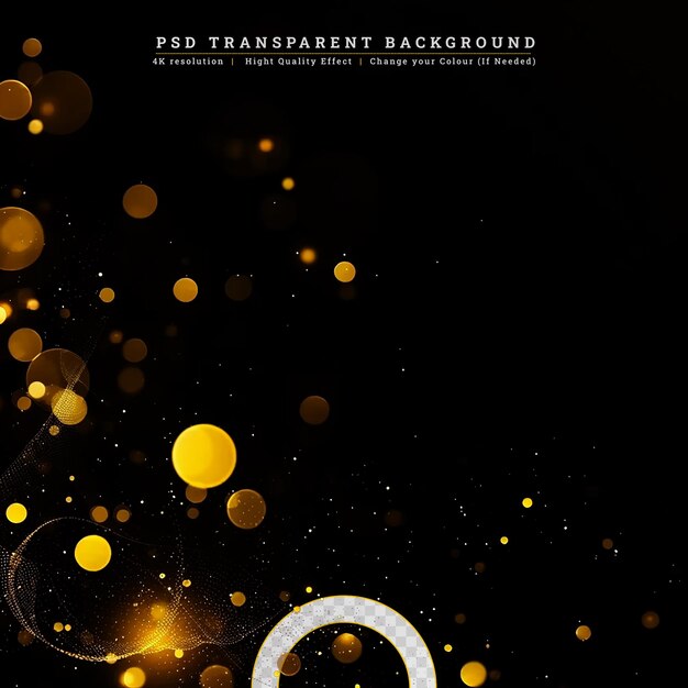 PSD golden confetti on a black background luxury festive background