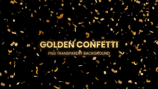 PSD golden confetti celebration congratulations transparent decoration party event