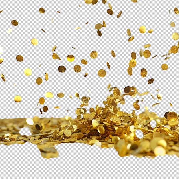 PSD Золотые конфеты на прозрачном фоне