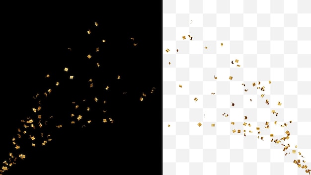 Golden Confetti Isolated