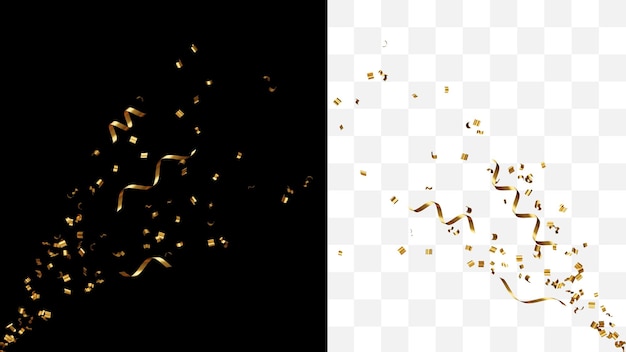 Golden Confetti Isolated