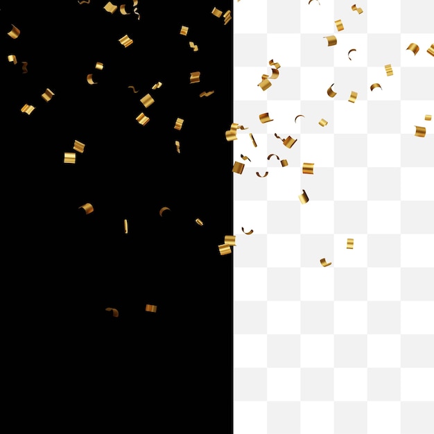 Golden confetti isolated