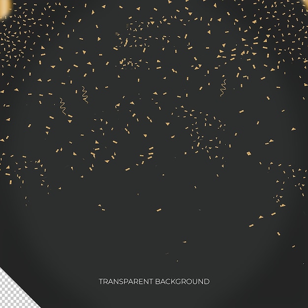 PSD golden confetti particles overlay 11