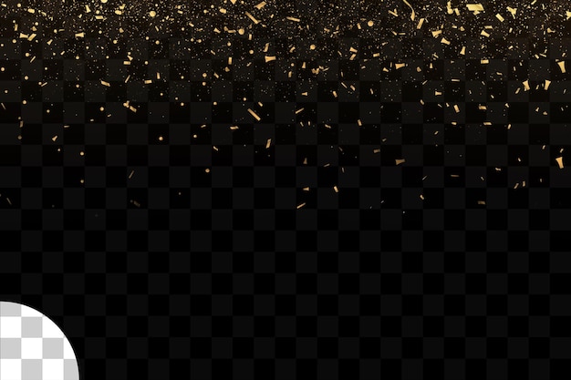 PSD golden confetti transparent background