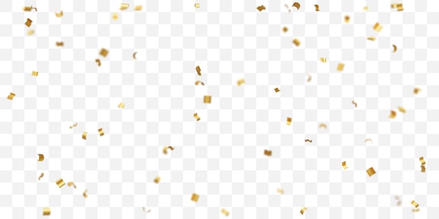 PSD golden confetti on transparent background