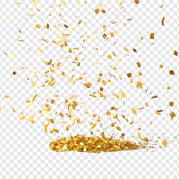Golden Confetti On Transparent Background