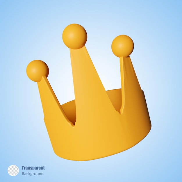 PSD golden crown in 3d illustration