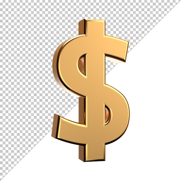 Golden currency, dollar money symbol 3d illustration