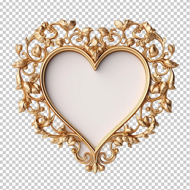 PSD decorazione dorata cuore png