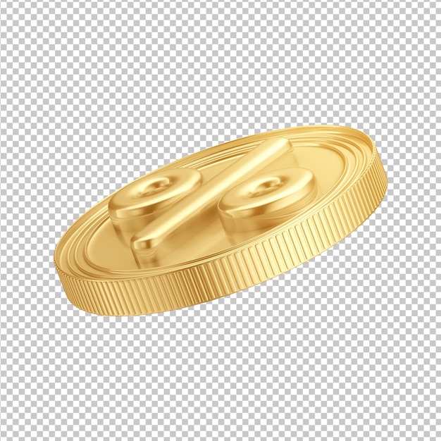 PSD Золотая дисконтная монета 3d