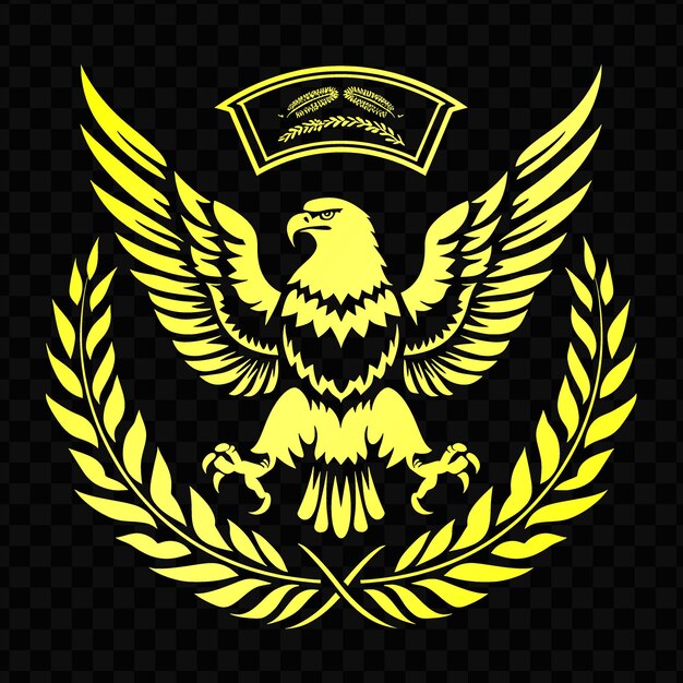 PSD a golden eagle with a gold emblem on it