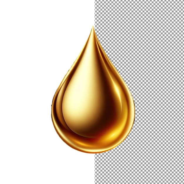 PSD golden elegance 3d droplets of opulence on a clear png canvas