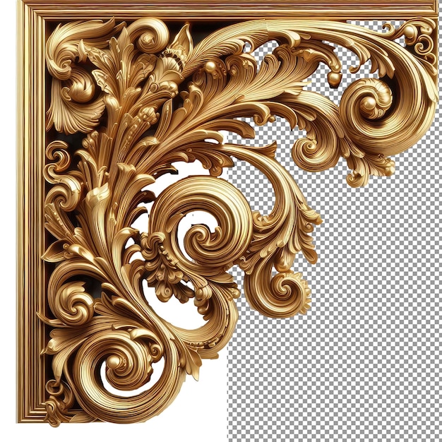 PSD golden elegance luxurious 3d ornate design op een doorzichtige achtergrond