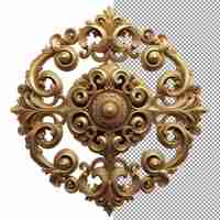 PSD golden elegance luxurious 3d ornate design su sfondo trasparente