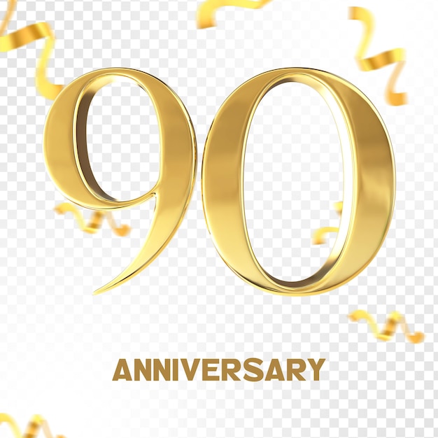 Golden elements in 90 anniversary background