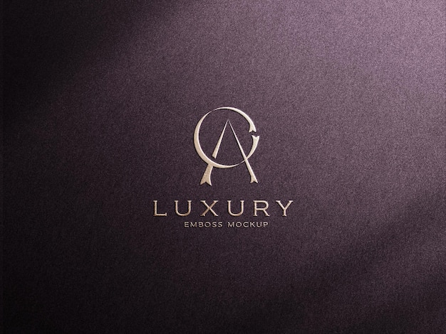 Golden embossed Logo mockup