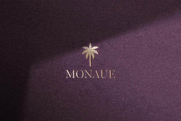 Golden embossed Logo mockup