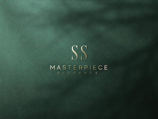 Golden embossed Logo mockup