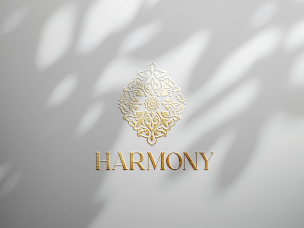 Golden embossed Logo mockup