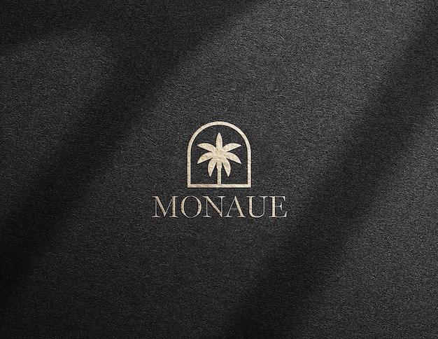 Golden embossed Logo mockup