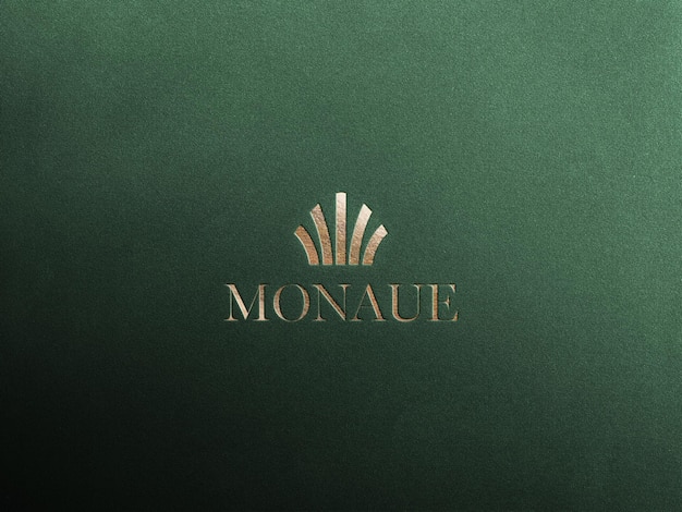 Golden embossed Logo mockup