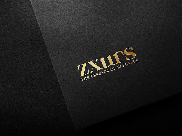 Golden embossed Logo mockup