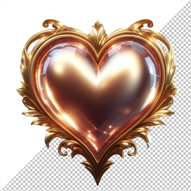 Golden embrace a 3d hearts tender glow