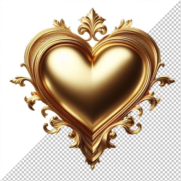 PSD golden embrace a 3d hearts tender glow