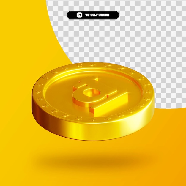 Золотая монета обмен 3d-рендеринга изолированные