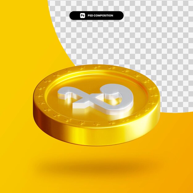 PSD moneta di scambio d'oro 3d rendering isolato