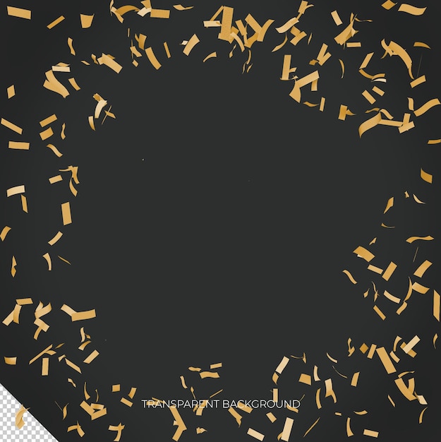 PSD golden falling confetti decorations overlay 8