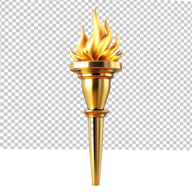 PSD a golden fire torch on white background