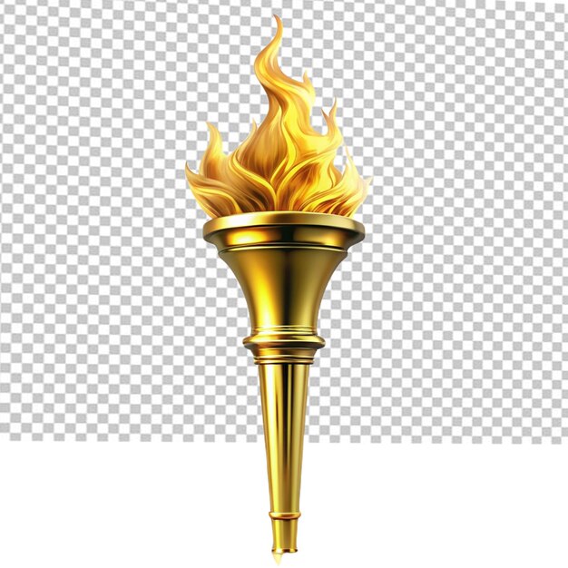 PSD a golden fire torch on white background