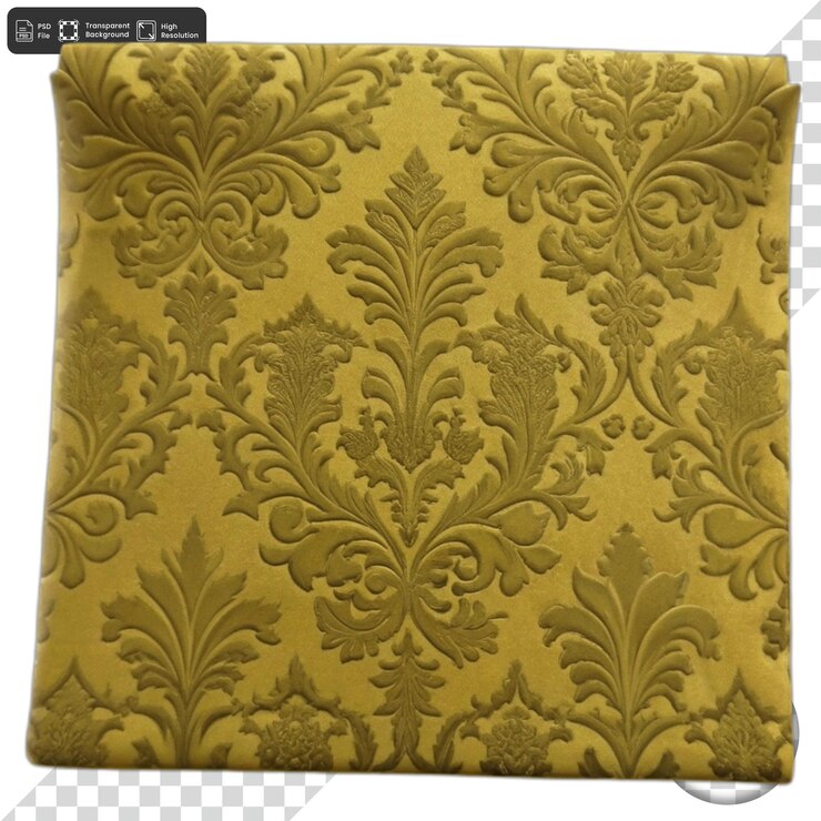 PSD golden floral damask pattern texture