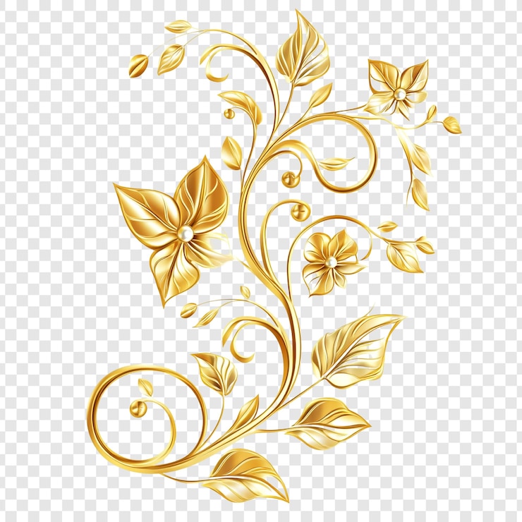 PSD golden floral design