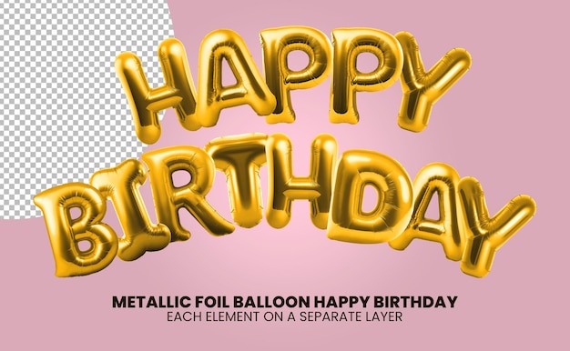 Golden foil balloon happy birthday