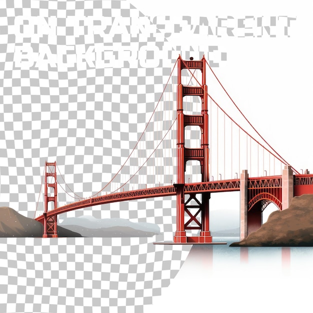 PSD golden gate bridge san francisco kalifornia usa izolowany na przezroczystym tle