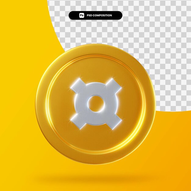 Golden generic currency coin 3d rendering isolated