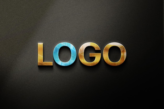 Golden Glass Logo Mockup design