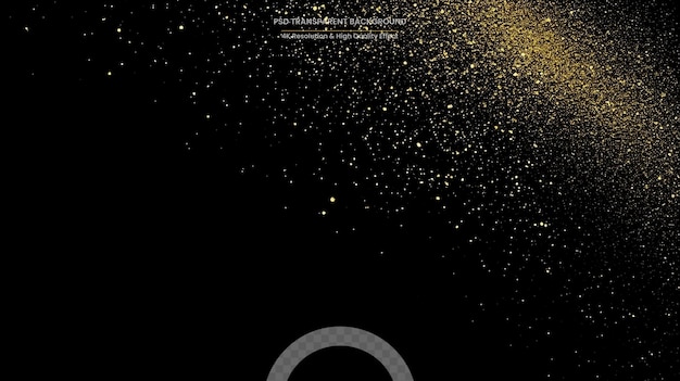 PSD golden glitter dust effect on black background