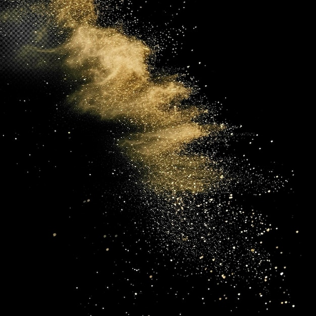 Golden glitter dust effect transparent background