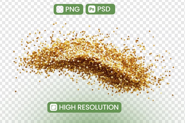 Golden Glitter HighResolution PNG PSD Downloads for Design Projects Adding Sparkle Shine to Your Creative Work with Festive Luxurious Elements Ideal for Digital and Print Media